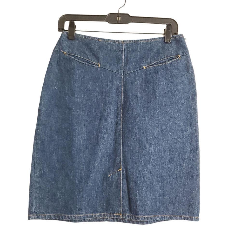 8 Petite Vintage St. John's Bay Western Yoke Denim Pencil Skirt Jean Knee Length
